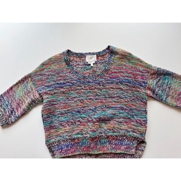 Aritzia WILFRED LE FOU Masako Rainbow Marled Wool Paper Knit Sweater, Size XS - Picture 7 of 14
